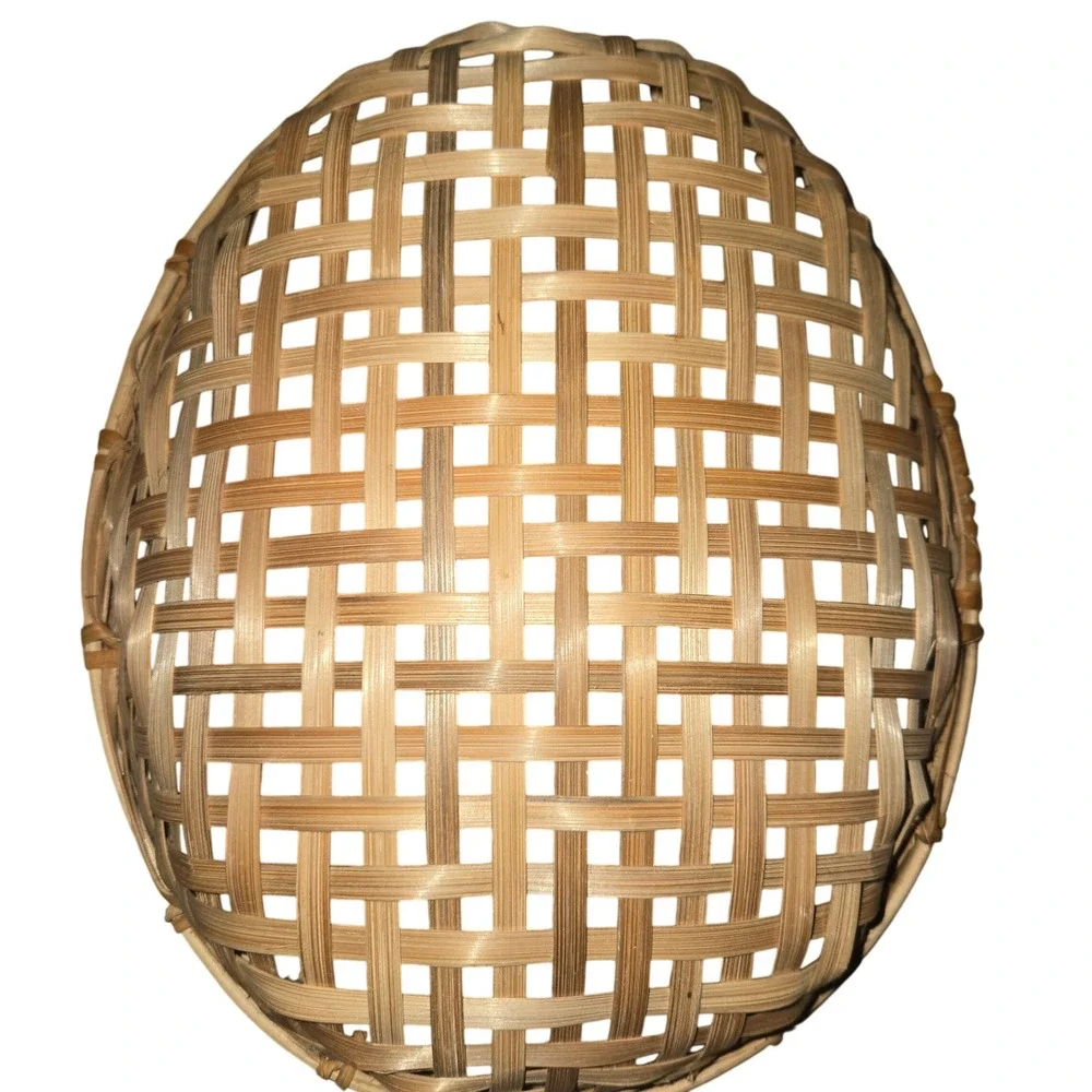 Unbranded Woven Bamboo Nesting Baskets Set of 6 Oval Brown Boho Wall Decor Trays